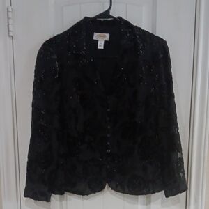 Talbots Black Textured Women's Blazer